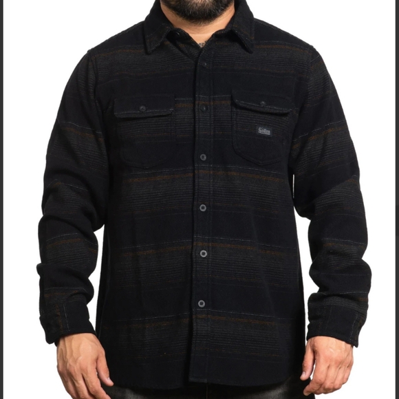 Sullen Eureka Striped Heavyweight Flannel Shirt Men's Size 3X - Picture 1 of 7